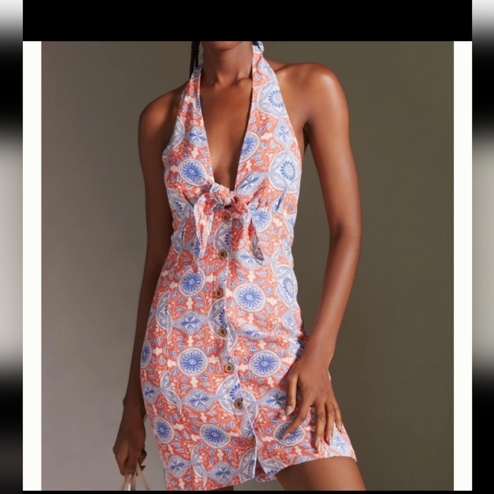 MAEVE HALTER SLIM MINI DRESS - NWT - size large petite